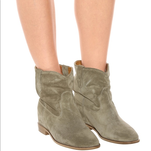 Isabel Marant Crisi Suede Boots Taupe - Picture 4 of 15